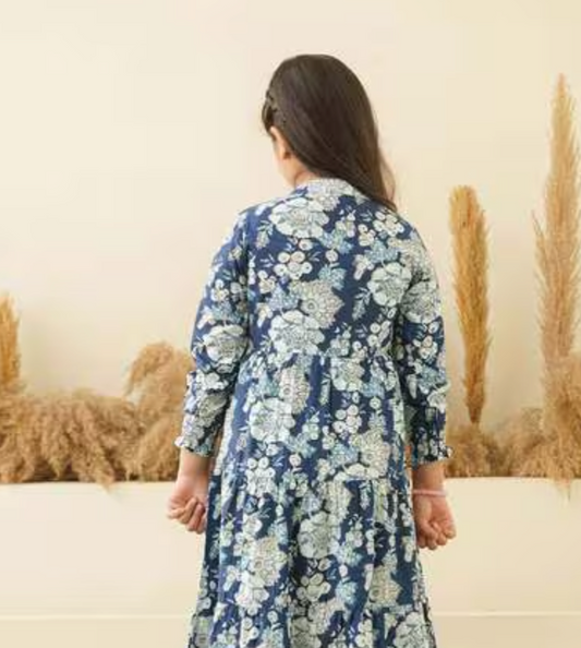 Kids Floral Print Fit & Flare Dress